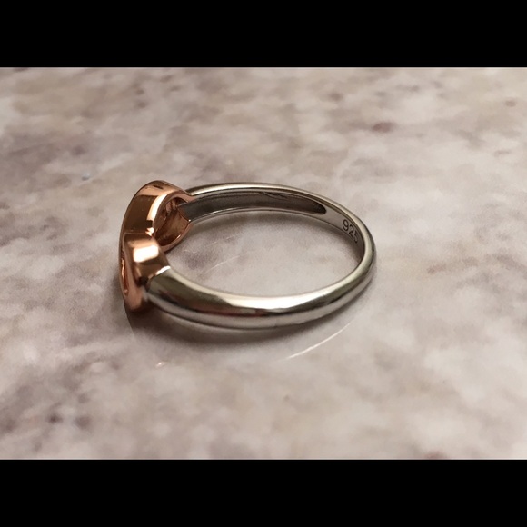Silver and 2 Tone Rose Gold Plated Infinity Ring - Picture 3 of 6